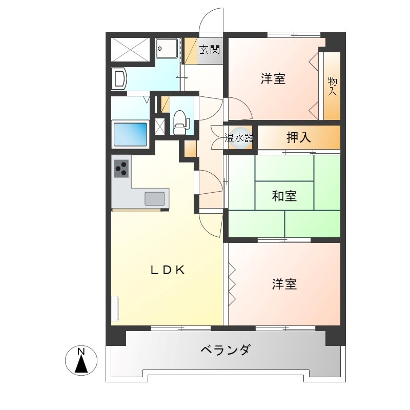 赤羽ハイツ 1402号室 間取り
