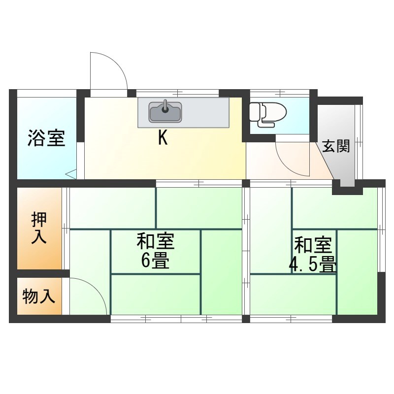 粟倉貸家Ⅱ 間取り図