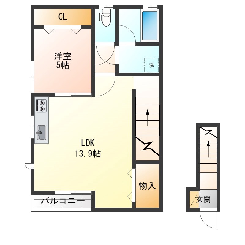 フォーナイン 202号室 間取り