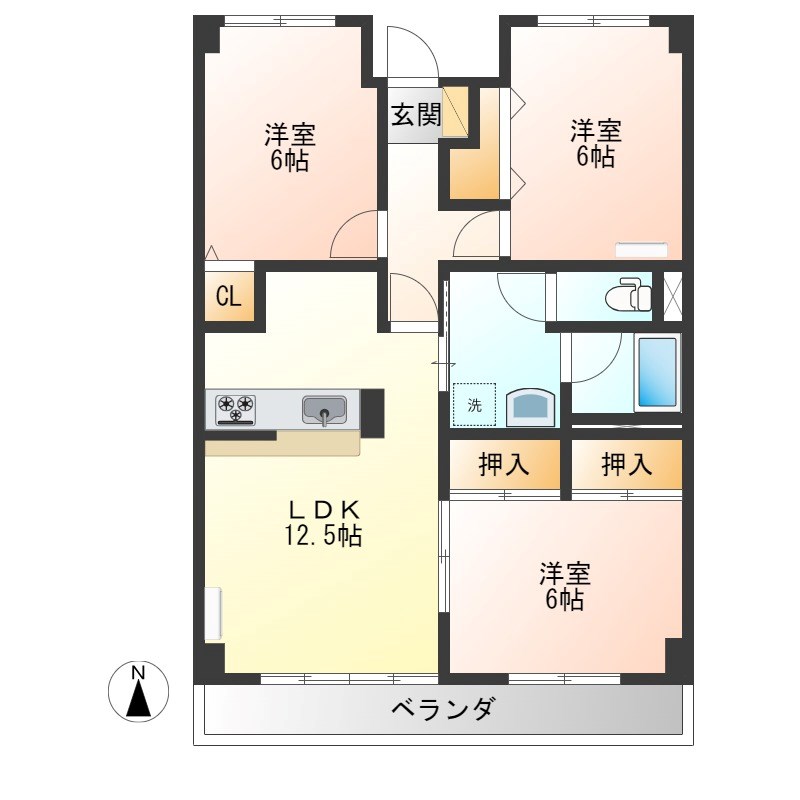 アーバンコートＫ 302号室 間取り