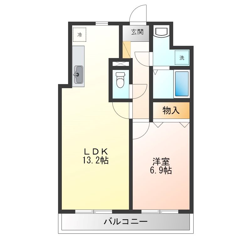 リバーサイド天神 303号室 間取り