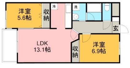 アールベール 303号室 間取り