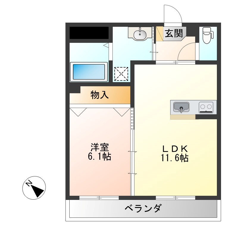 グレイスコート岡台 303号室 間取り
