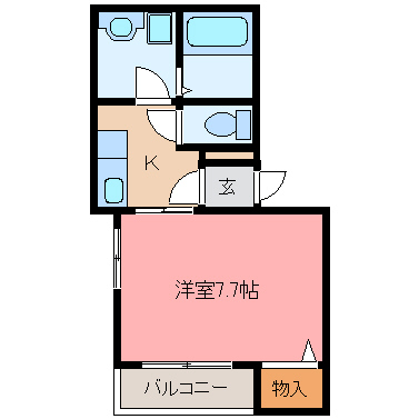 プレヴィール 102号室 間取り