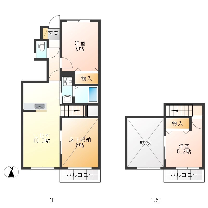 サニースクエア 102号室 間取り