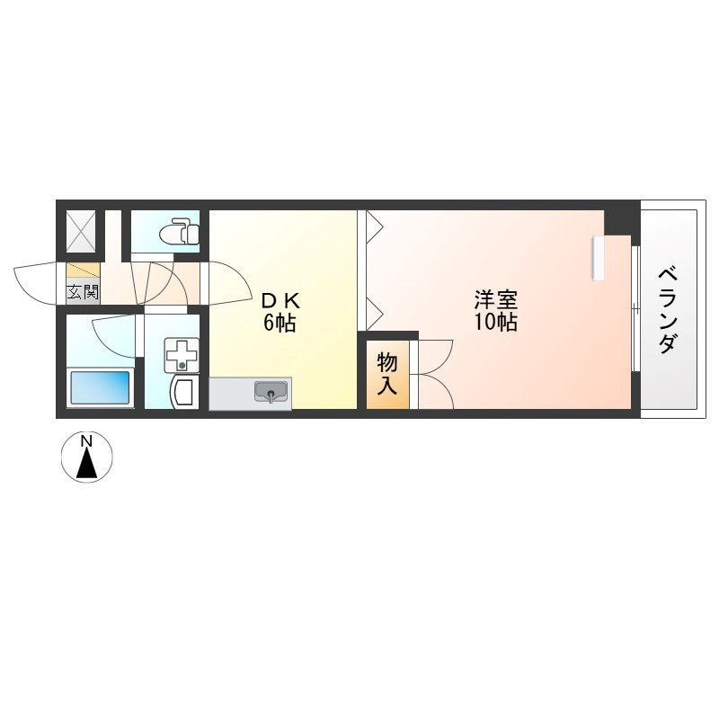 カスティールイン宇都宮 326号室 間取り