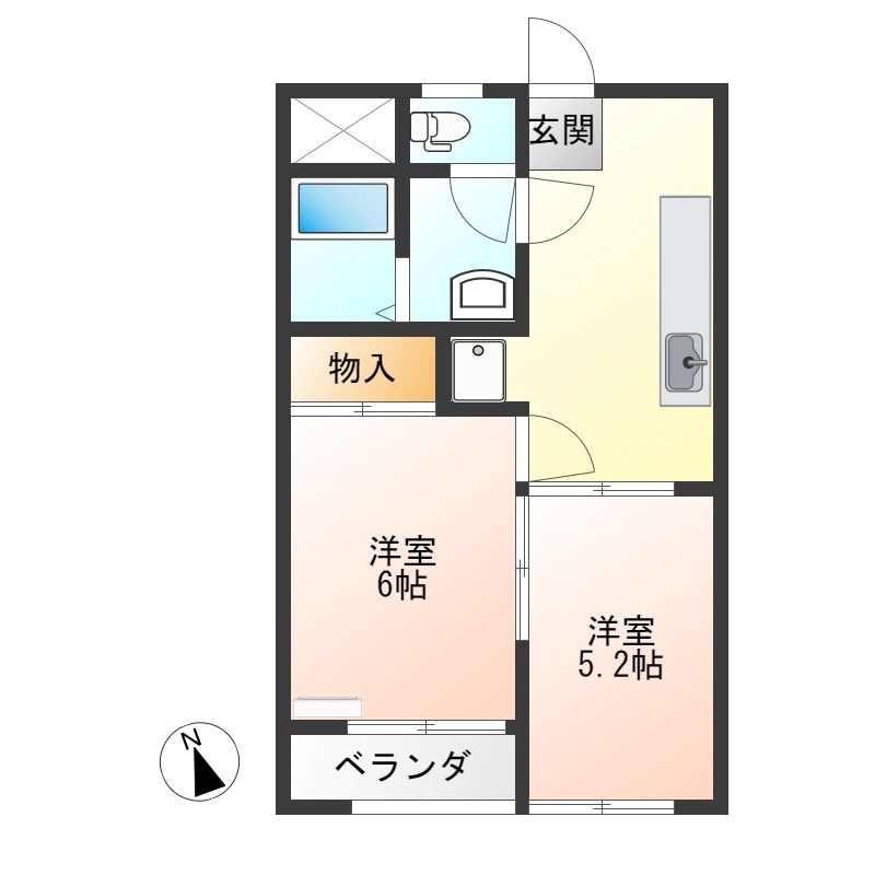 ブランクレスト 105号室 間取り