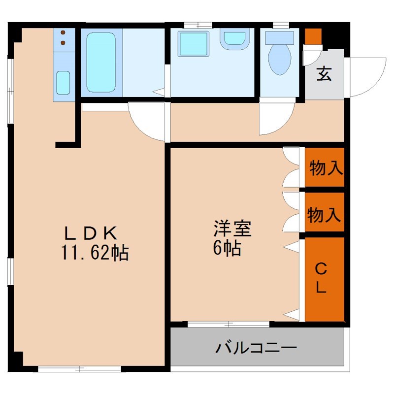 メゾン常陸 202号室 間取り