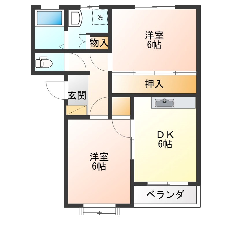 浪漫倶楽部Ⅰ 102号室 間取り