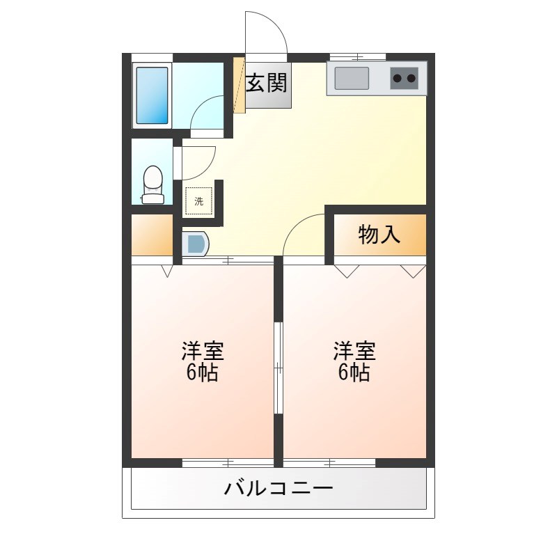 コーポ昴Ⅱ 203号室 間取り