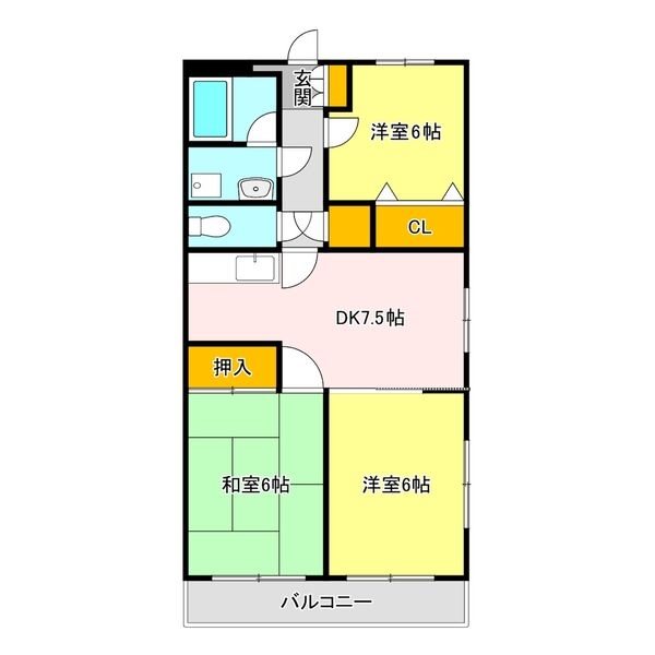 ルミエール緑 303号室 間取り