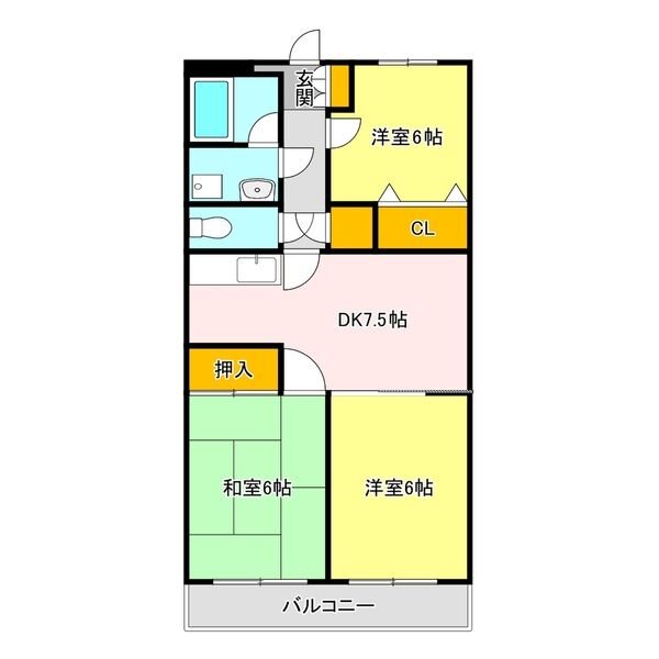 ルミエール緑 102号室 間取り