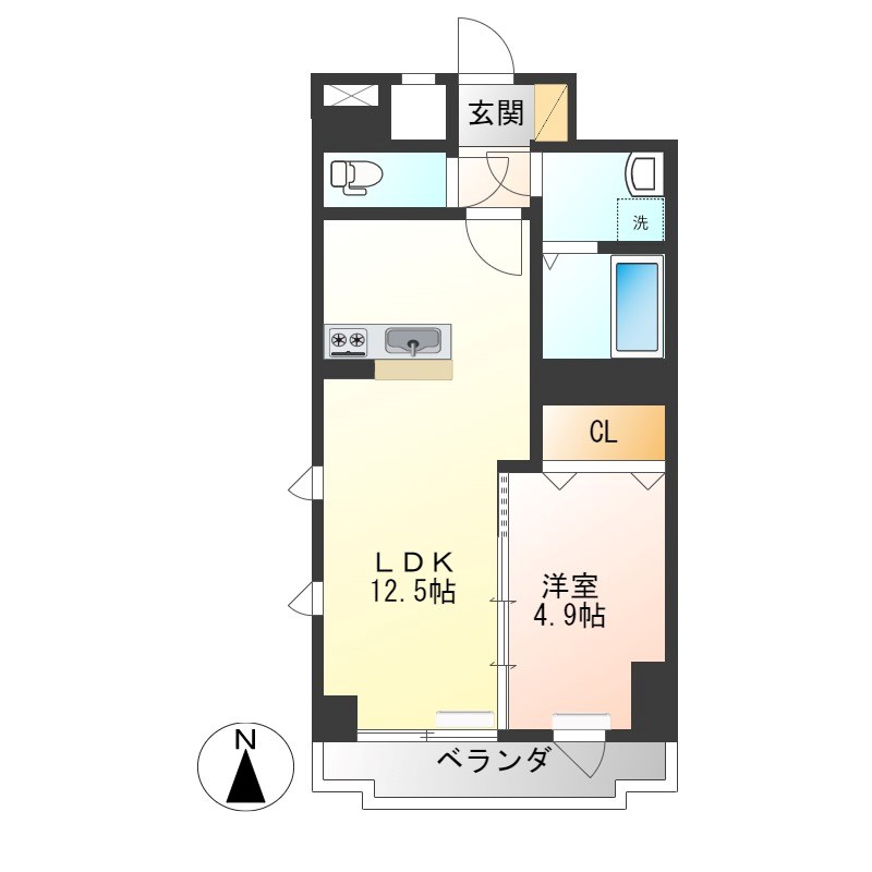 グランバロン宇都宮 405号室 間取り