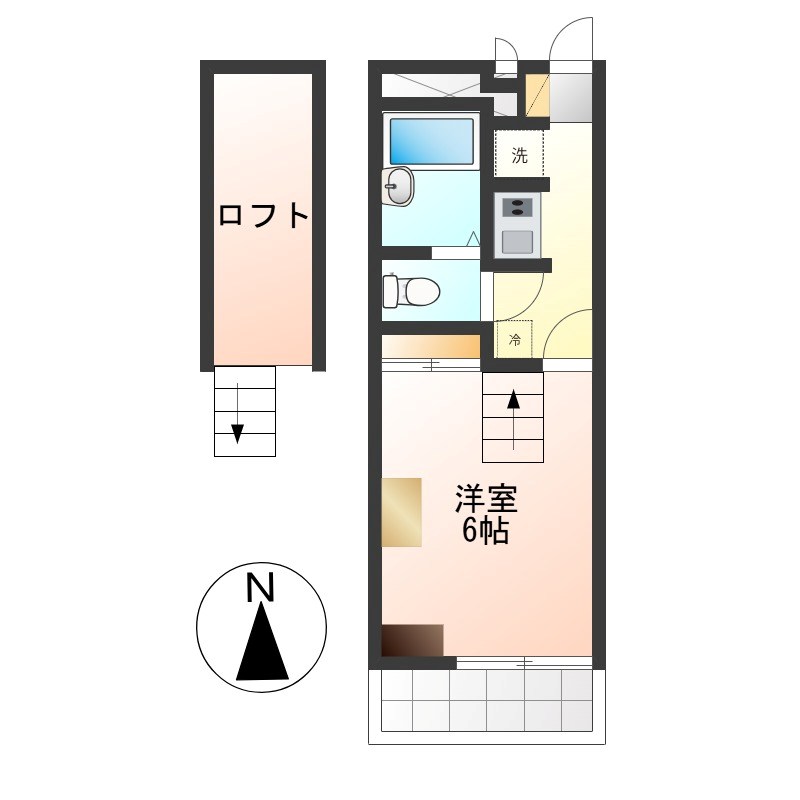 宇都宮五代レジデンス 105号室 間取り