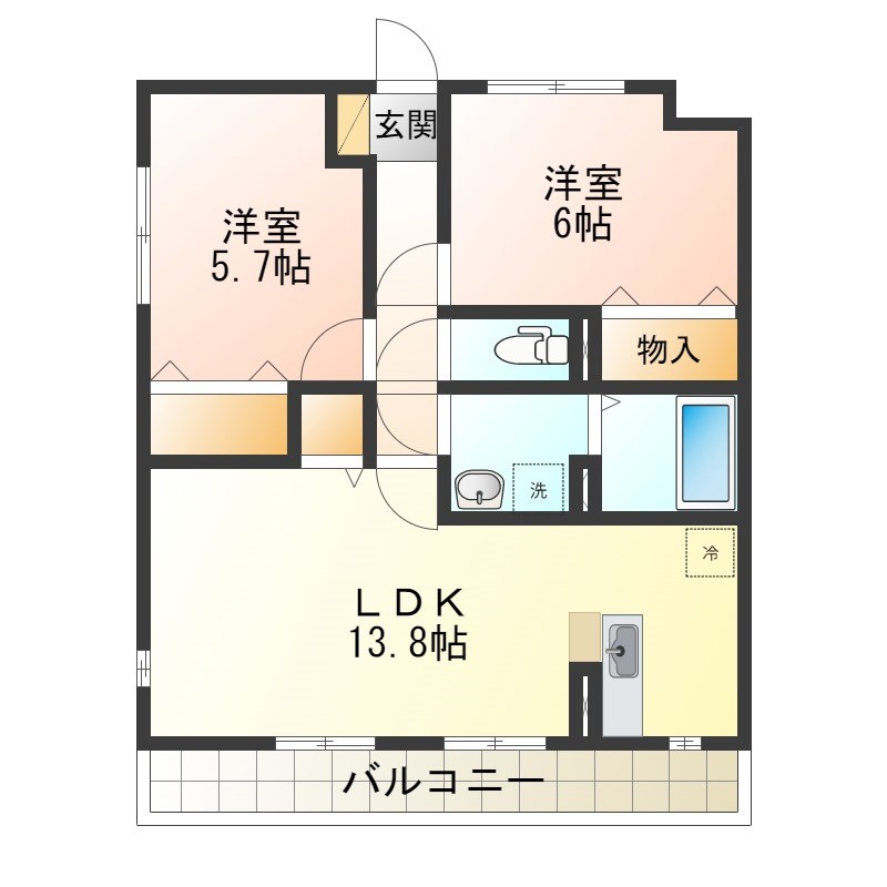エフ　プラッツ 206号室 間取り