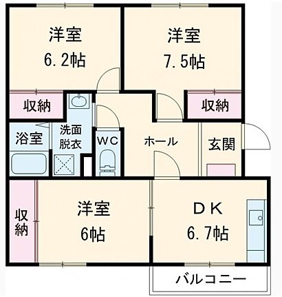 ガーデンムツミA 間取り図