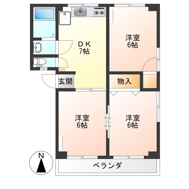 サンパティオ錦  301号室 間取り