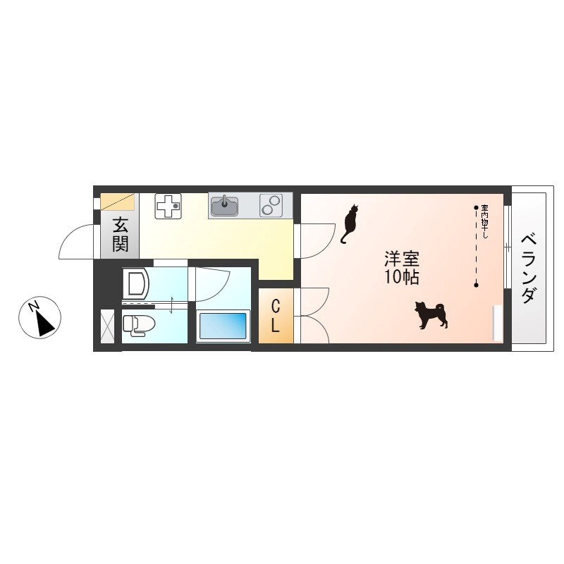 南大通りパークハイツ 502号室 間取り