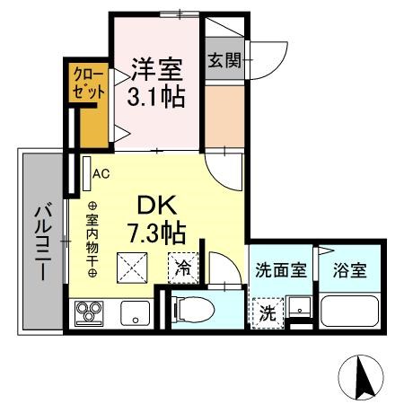 ココール 102号室 間取り