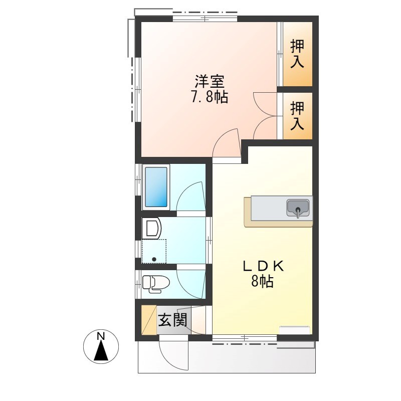 タマダハイツC 間取り図