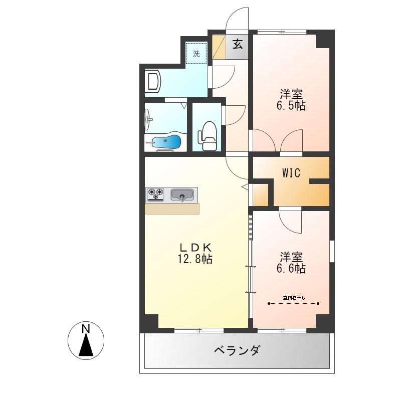 S-FORT宇都宮南大通り 807号室 間取り