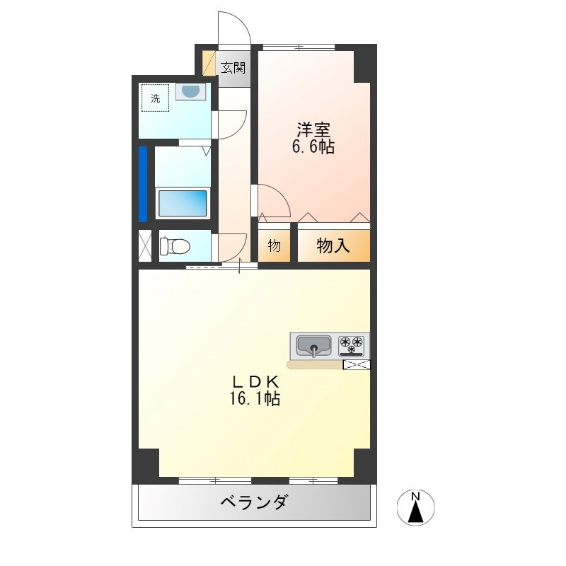 S-FORT宇都宮南大通り 706号室 間取り