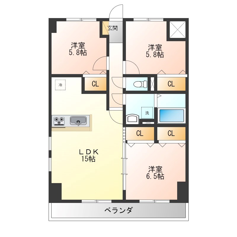 グラース　リオ 108号室 間取り