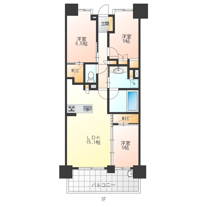 ノブレスタワー宇都宮 2002号室 間取り