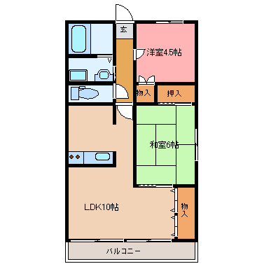 さくらハイツ 201号室 間取り