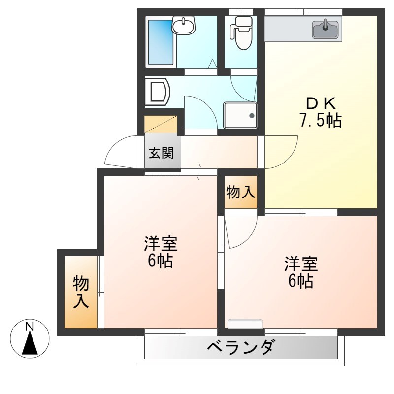 ハイム88B 212号室 間取り