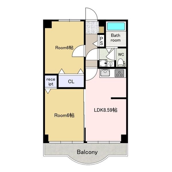 常陸ハイツ 103号室 間取り