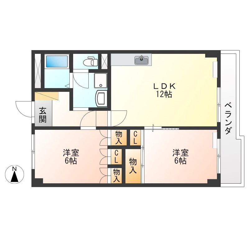 宇都宮東ハイツ 605号室 間取り