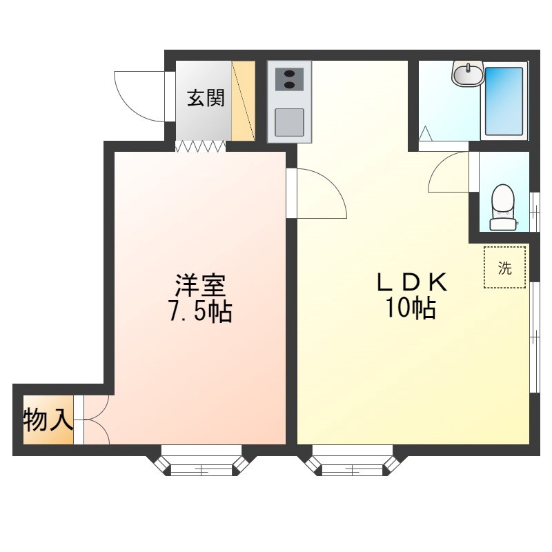 コーポ山本  201号室 間取り