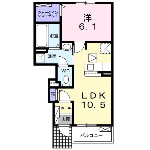 キャサブランカⅤ 102号室 間取り