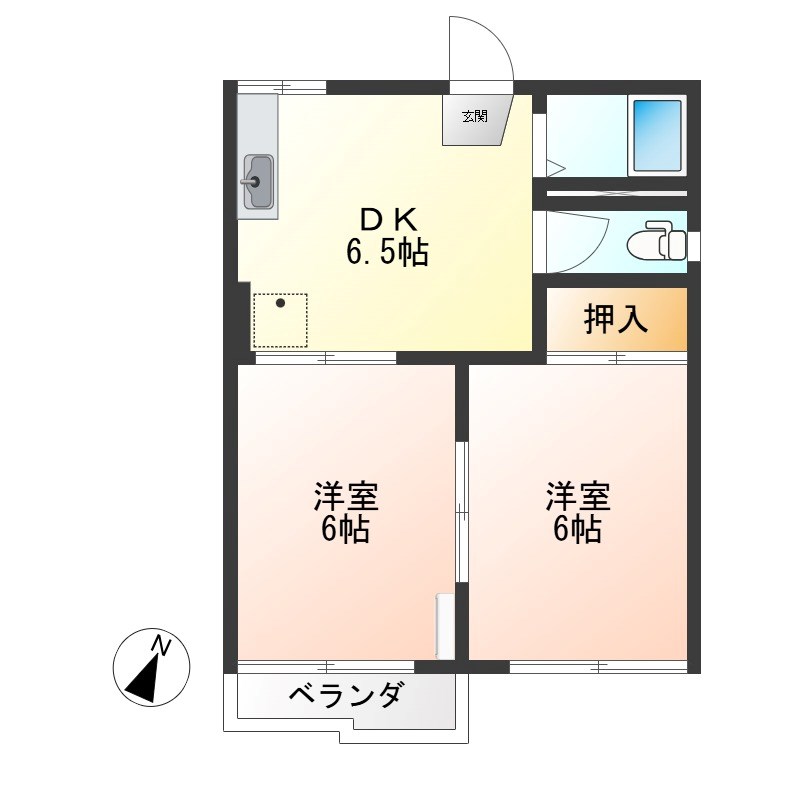 コーポ美山B棟 間取り図