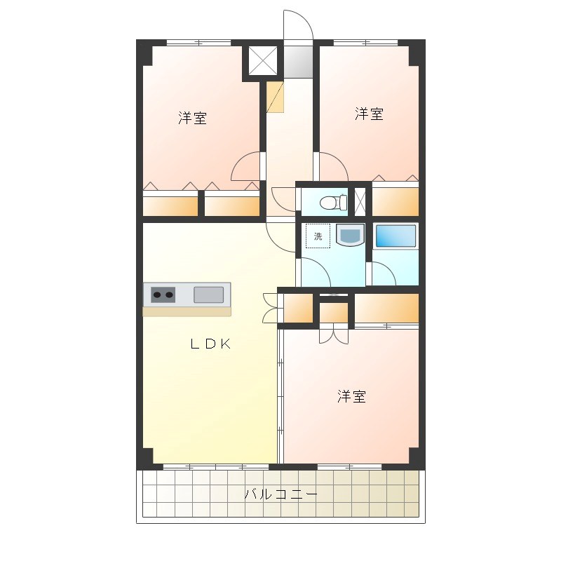グローバル小山  304号室 間取り