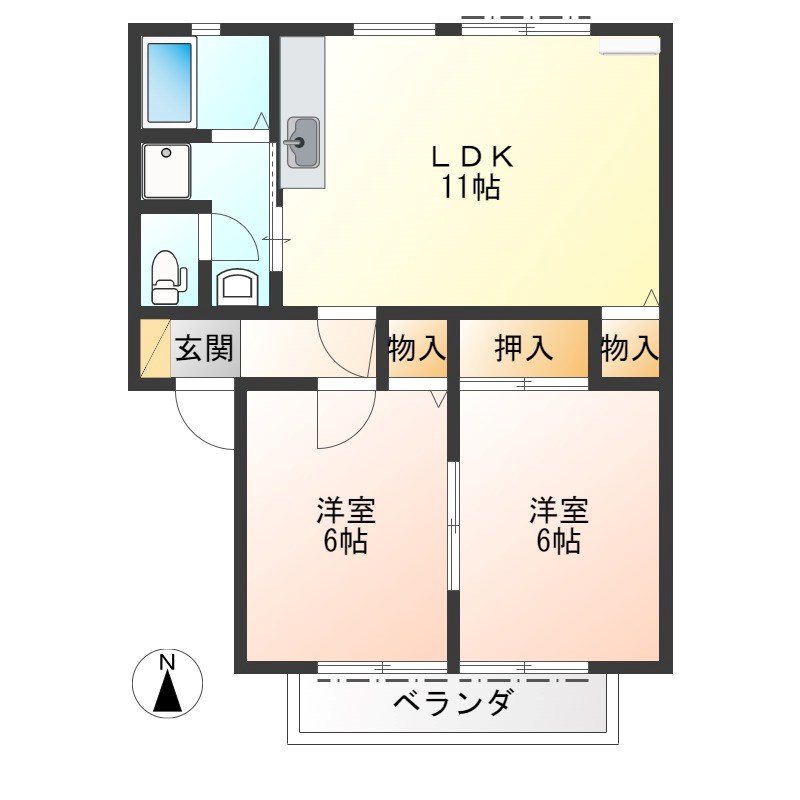 コートビレッジ下川俣B 間取り図