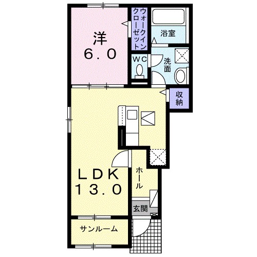 ラ　トゥールⅠ 101号室 間取り