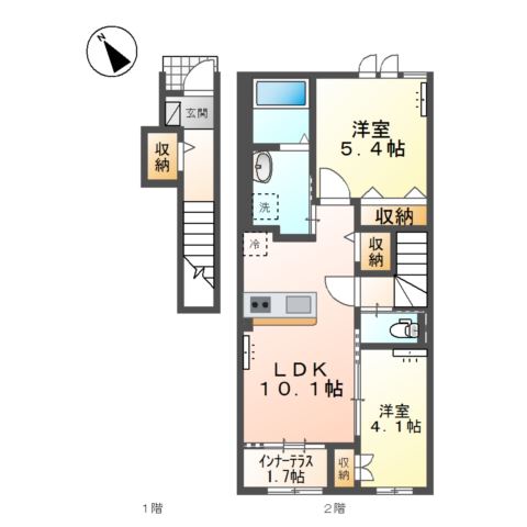 三杉町新築アパートB 間取り図