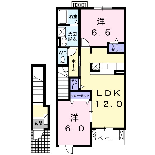 ソレアード 202号室 間取り