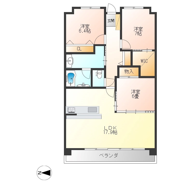 サーパスシティ桜通りパークウィング 1003号室 間取り