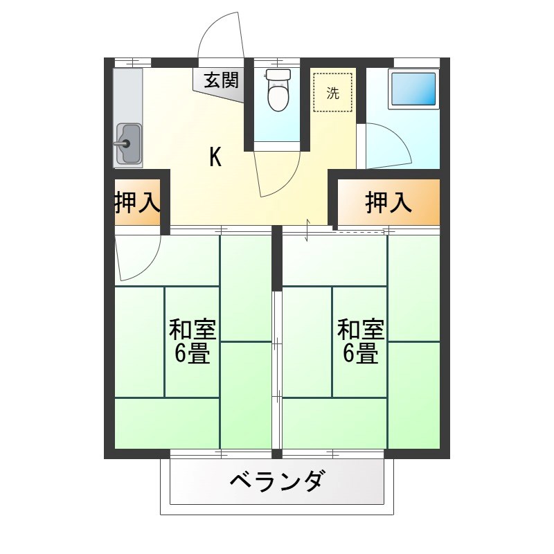 大屋コーポ 205号室 間取り