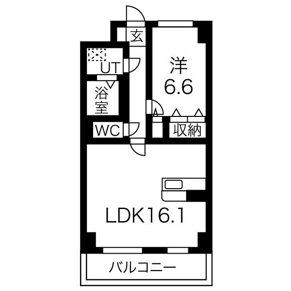 S-FORT宇都宮南大通り 806号室 間取り