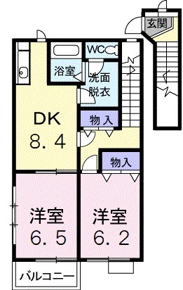 ＮＡＲＡＢＵＣＨＩ３１３－Ｓ 204号室 間取り