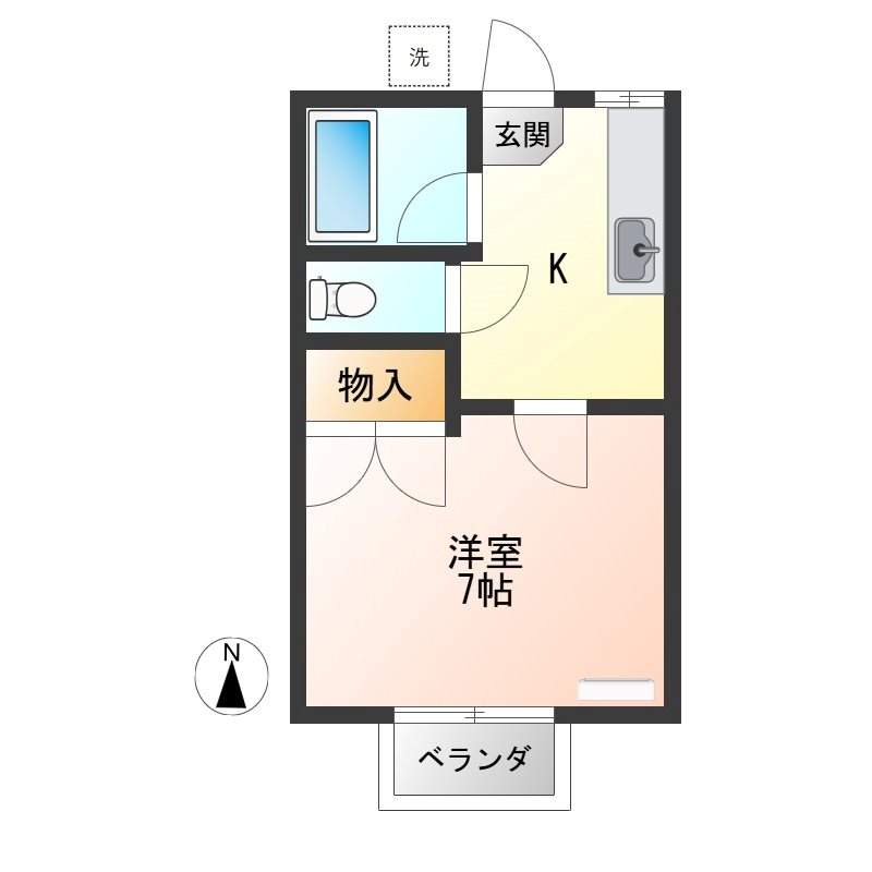 グリーンハイツ陽向台 B号室 間取り