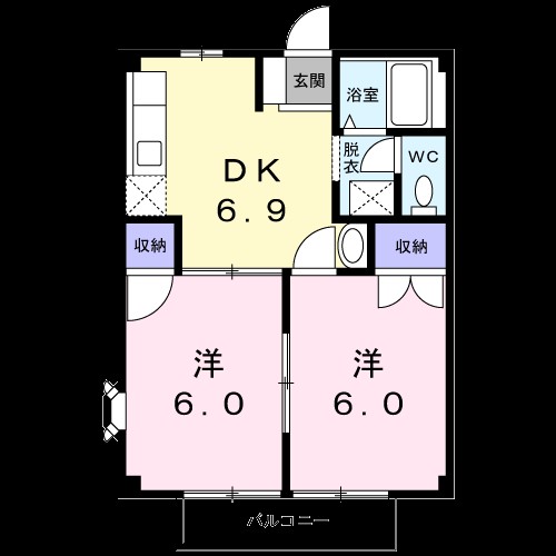 プロムナード城北 203号室 間取り