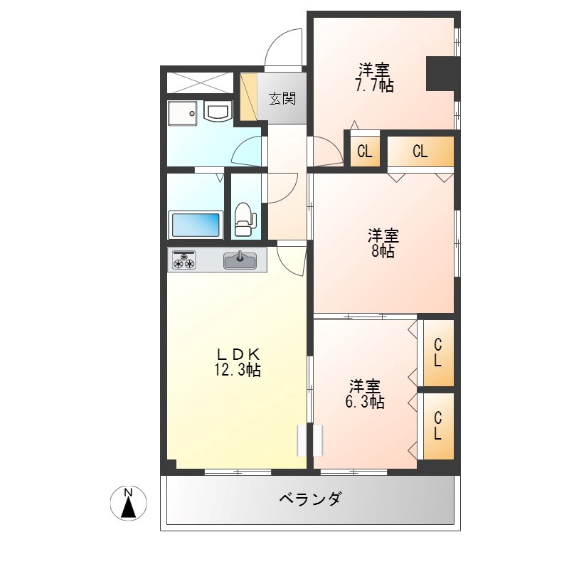 マンション桜 201号室 間取り