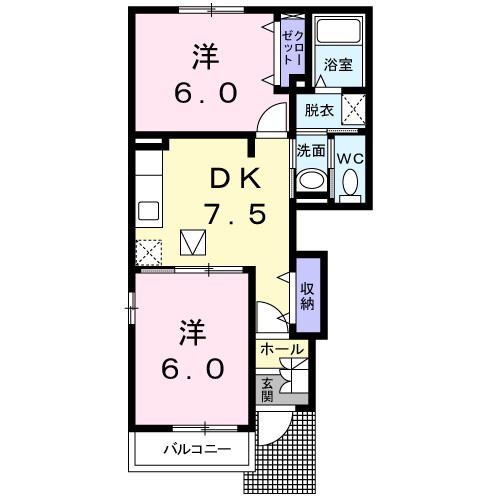 サン　ローズ 101号室 間取り