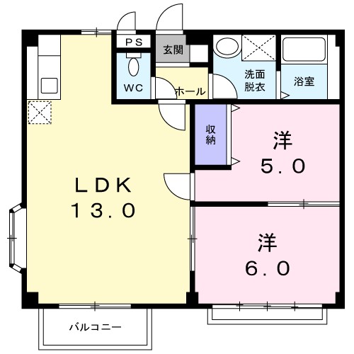 エリール若月 207号室 間取り