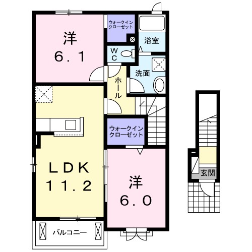 エスパシオＢ 201号室 間取り